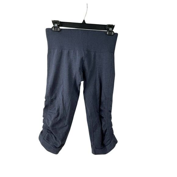 Lululemon Leggings Womens 8 In The Flow Cropped Navy Blue Athletic Yoga Wear - Picture 3 of 4